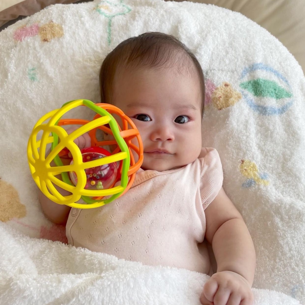 Japanese original Imported Baby Goodenware Grinders Grinders Bite the Baby Puzzle Toy Bread Super Hands to 6 the ball 6 ups