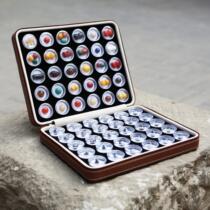 60 transparent manicure small round box white naked stone box gem zippered bag naked Diamond box ring ring surface storage box