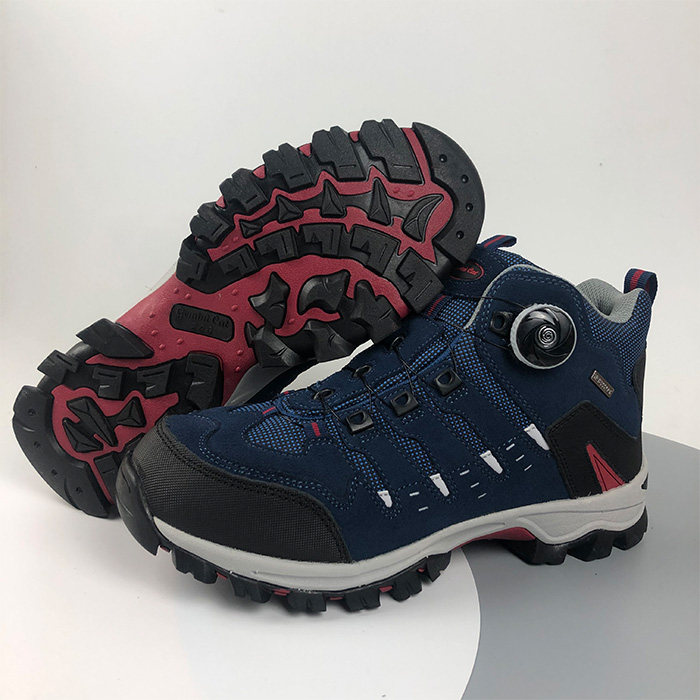 KyotoSouth Korea BOA button for men and women Climbing Shoes Waterproof Anti-Slip Wear Genuine Leather Hiking Shoes Women High Cylinder Outdoor Shoes