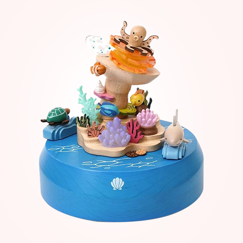 Jeancard Bluetooth Music Box Coral Reef Player Lighting and Living Wood Gift