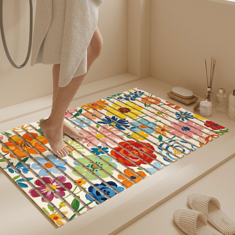 High-End Hollow-Out Drainage Printed Small Square Bath Mat Bathroom Foot Mat Shower Room Toilet Anti-Slip Anti-Mold High-End Hollow-Out Drainage Printed Small Square Bath Mat Bathroom Foot Mat Shower Room Toilet Anti-Slip Anti-Mold
