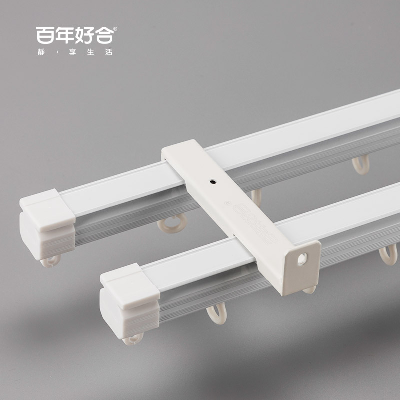 Deyu's century-old good cooperation ZL22-3 aluminum alloy curtain straight track is silent and smooth, and it can be measured and installed nationwide