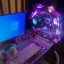 Girls pink desktop computer host full set of entertainment live broadcast high-end water-cooled e-sports game assembly complete machine