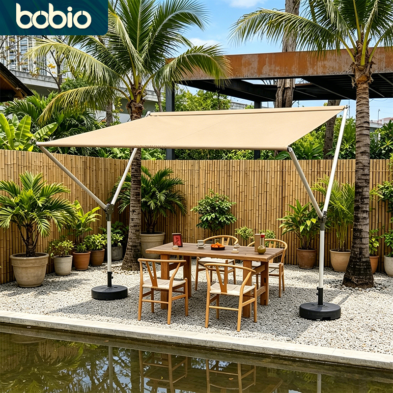 Hanging Cloud Sail Outdoor Rectangular Sunshade Umbrella, Rainproof and Sunproof, for Villa Courtyard Garden Homestay, Small Yard Rain Shelter