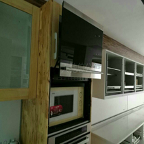 Kitchen basket kitchen supplies rack microwave furnace rack stainless steel lift door with damping air support