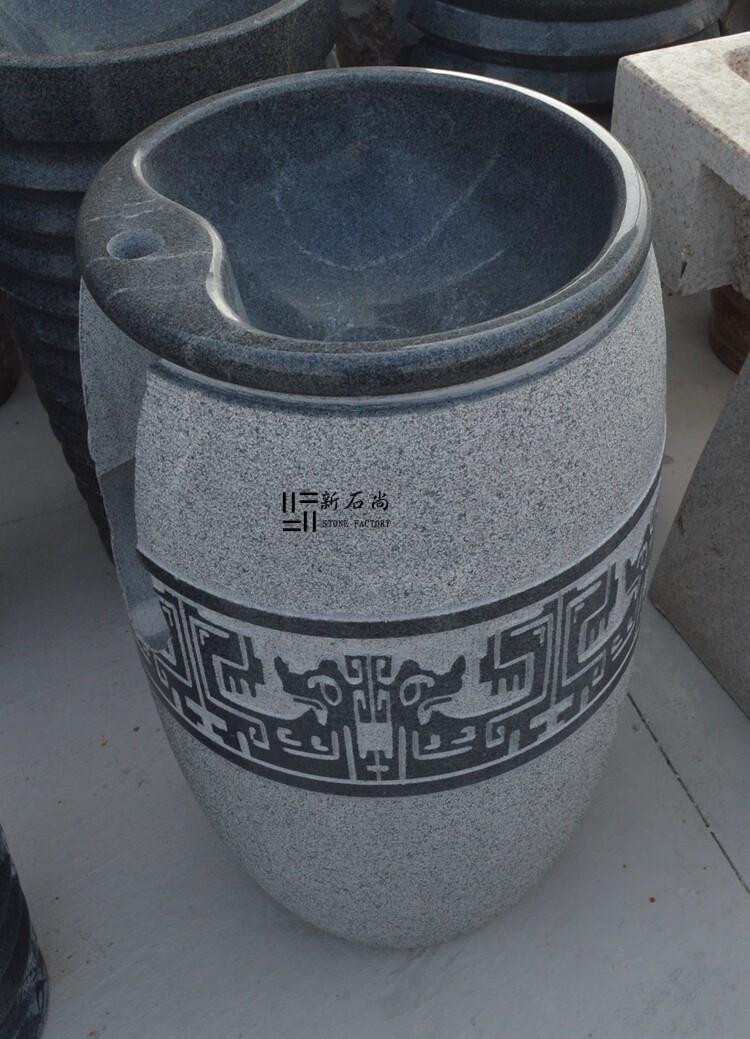 Stereo - style wash bathroom balcony Art basin column wash pot in one floor - style pillar basin