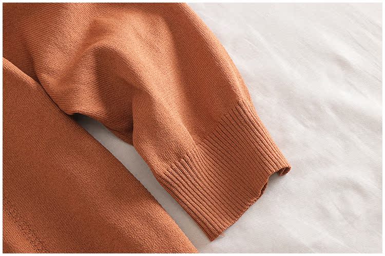Taotao quần áo mùa xuân vòng cổ áo thun năm- điểm tay áo cao đàn hồi lỏng áo len phụ nữ 31531 mẫu áo len nữ đẹp 2021