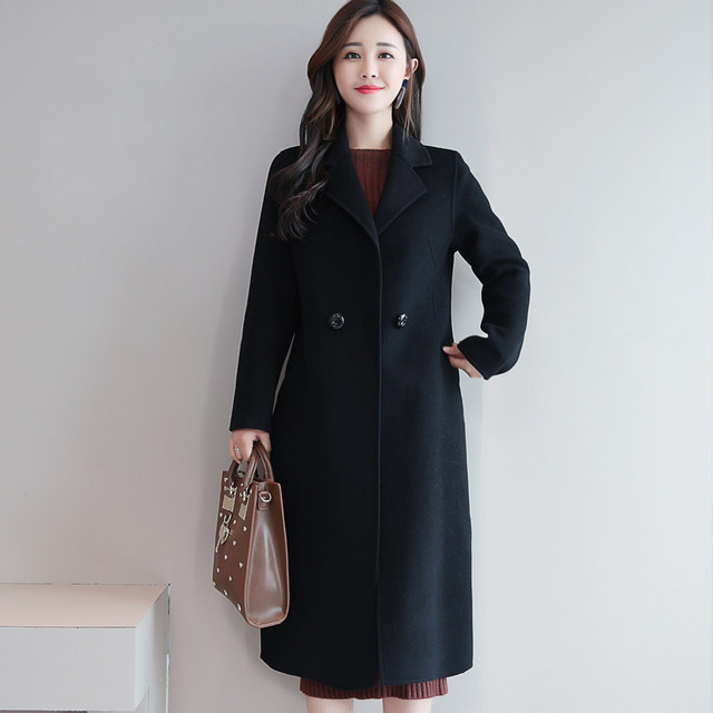 Off-season double-sided cashmere coat for women high-end 2023 new autumn and winter woolen woolen mid-length suit woolen coat