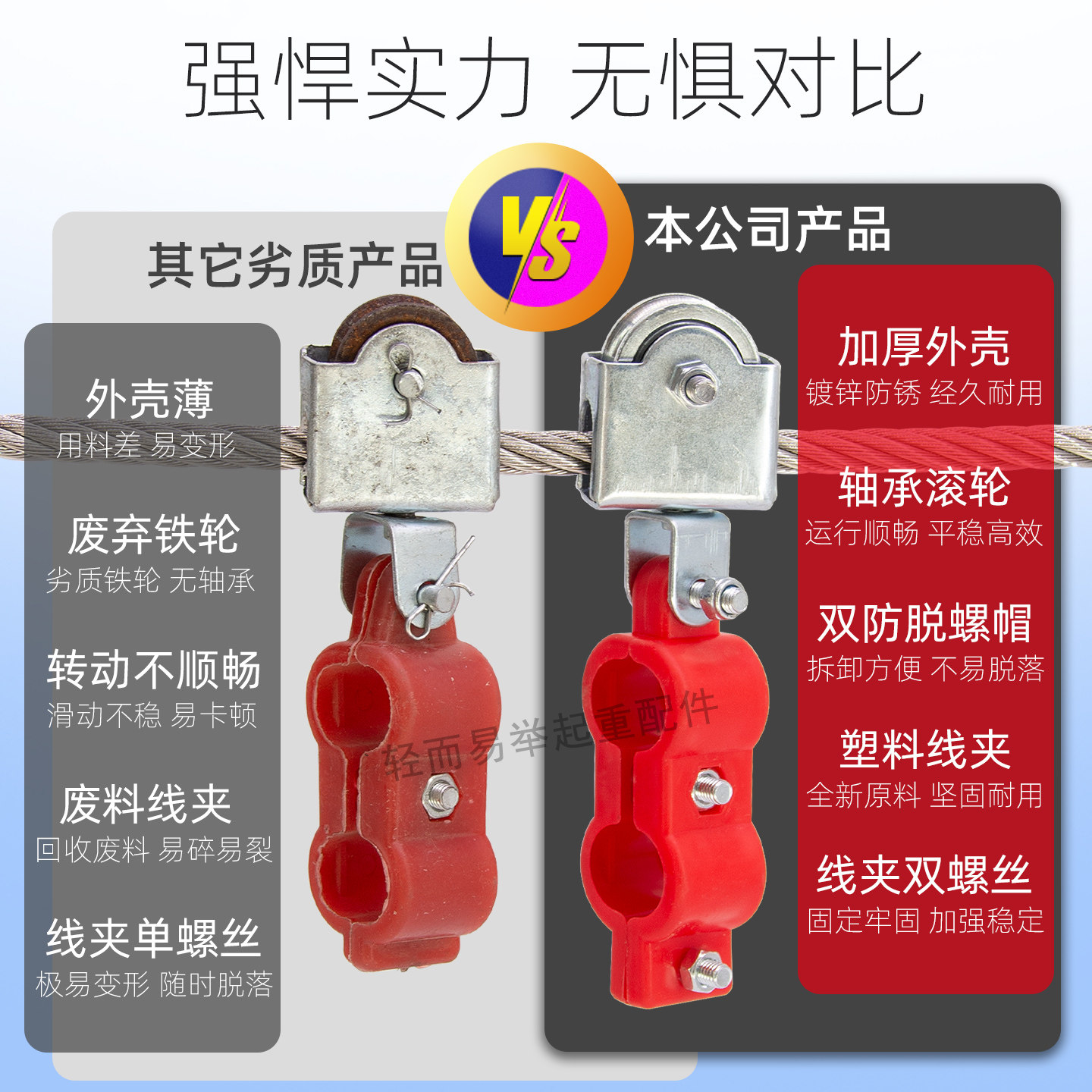 起重必备神器!起重机吊线滑轮行车电缆吊线滑轮/角铁滑轮,买10个起自动包邮!💪-起重滑车-淘宝百科网