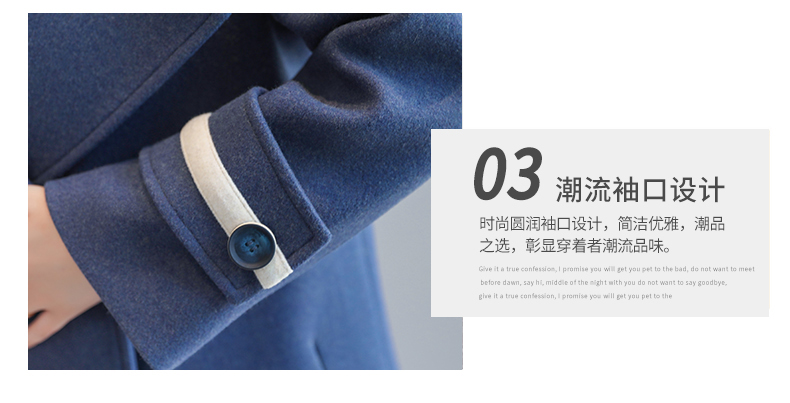 Áo khoác lông cừu Hepburn nữ dài phần phiên bản Hàn Quốc 2018 mới haze xanh cashmere áo choàng hai mặt cashmere áo khoác nữ cá tính