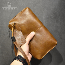 Luxcharm новая мужская сумка из натуральной кожи в стиле ретро ​​мягкая кожа кошелек большой емкости элитный деловой клатч модный бренд