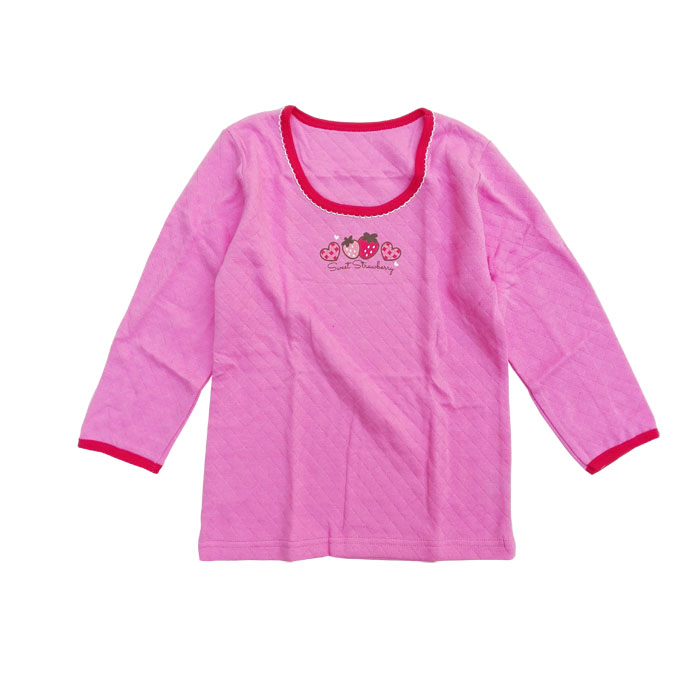 Japanese air layer warm top Girls ' close-fitting long-sleeved shirt thickened cartoon printed autumn clothes winter models