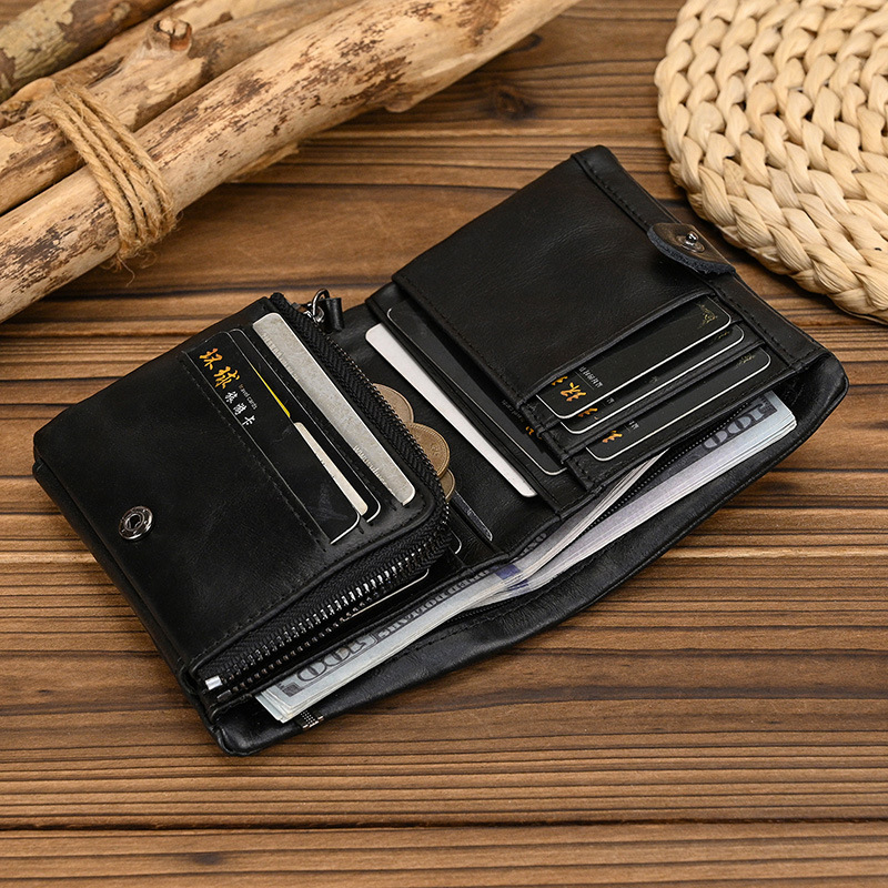 Genuine Leather Short Wallet with Coin Pocket, Oil Leather Men's First-Layer Cowhide Wallet, 80% off 70% off Multi-Card Slot Card Holder, Women's Clutch Bag Genuine Leather Short Wallet with Coin Pocket, Oil Leather Men's First-Layer Cowhide Wallet, 80% off 70% off Multi-Card Slot Card Holder, Women's Clutch Bag