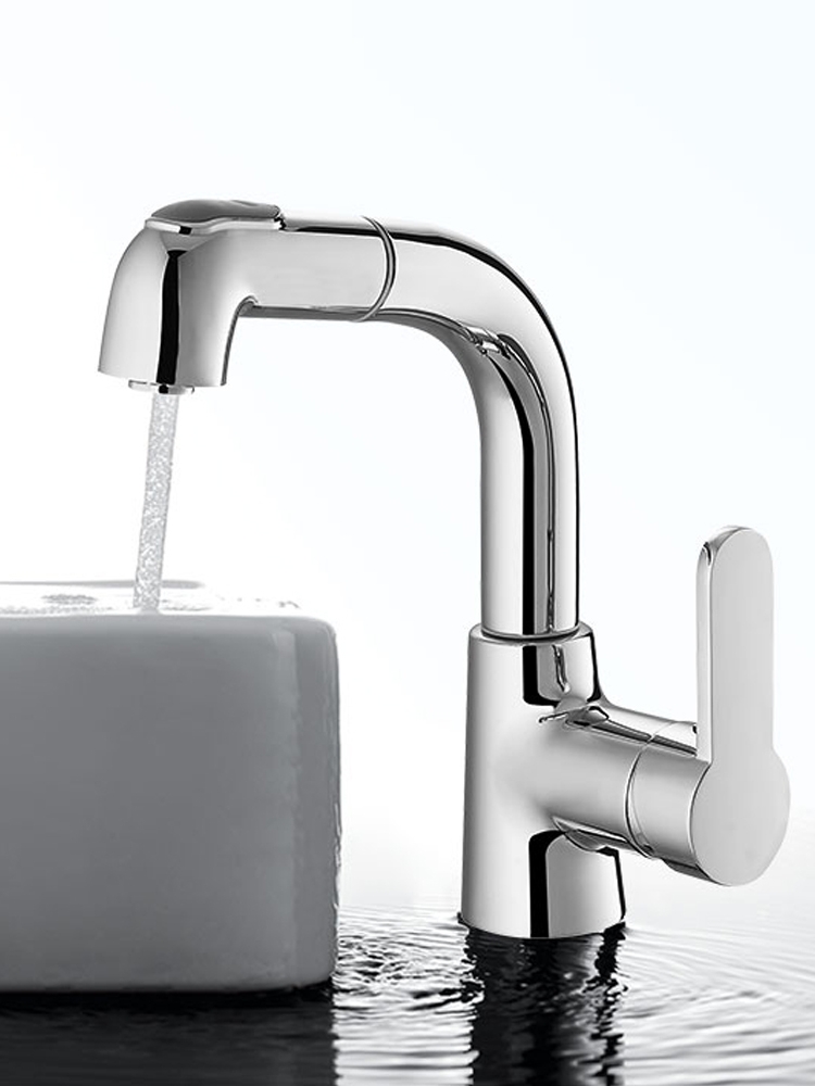 Faenza single hole basin faucet Powder room household rotatable pull-out bathroom hot and cold faucet F1A8820C