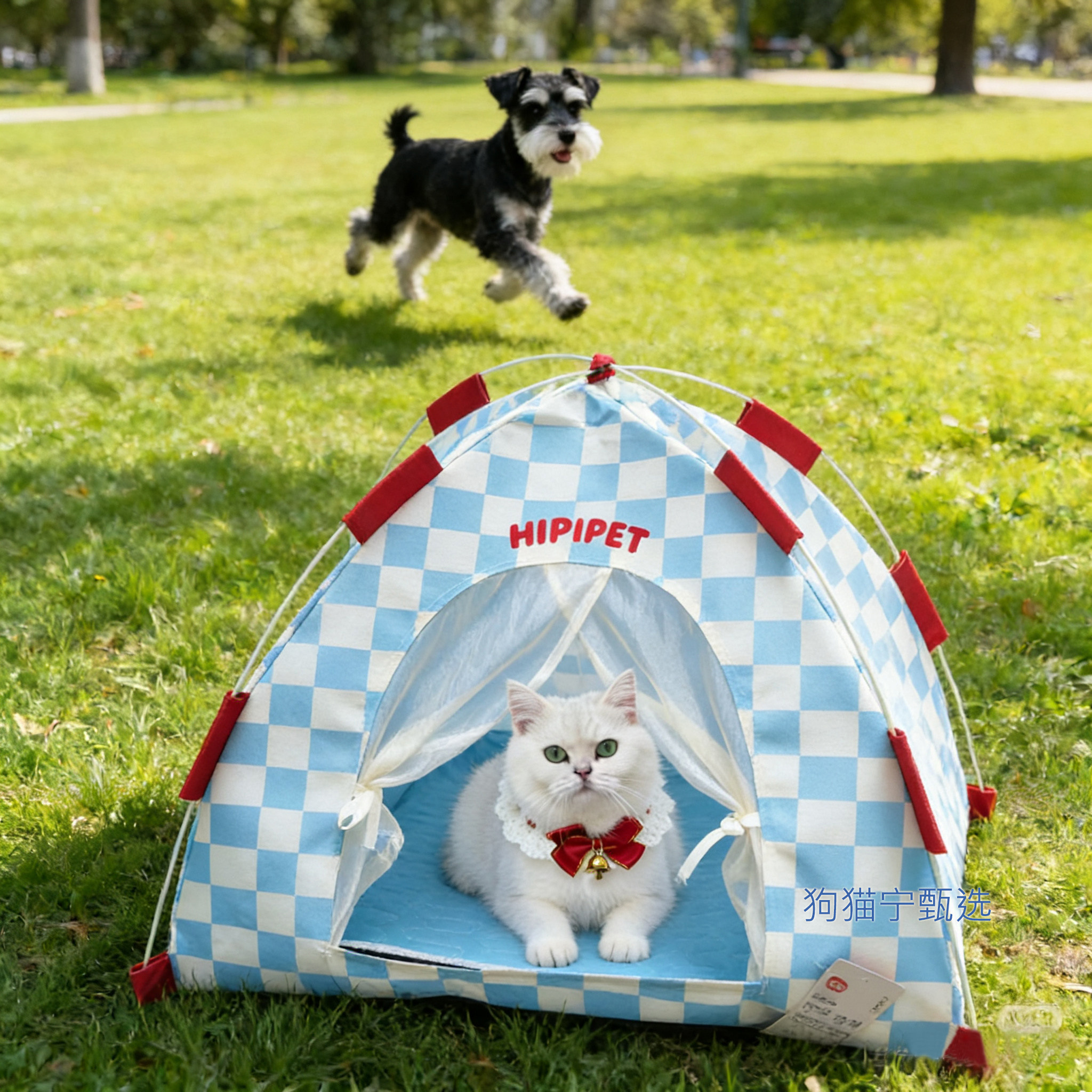ヒッピー風の犬用ベッド、オールシーズン対応の犬用テント、春と夏用の小型犬用ベッド、安心感を与える屋外用ペットベッド。