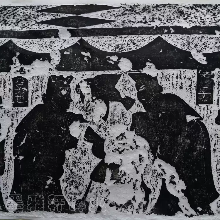 汉画像石孔子见老子精品石刻线刻拓片收藏装饰宣纸制作包邮