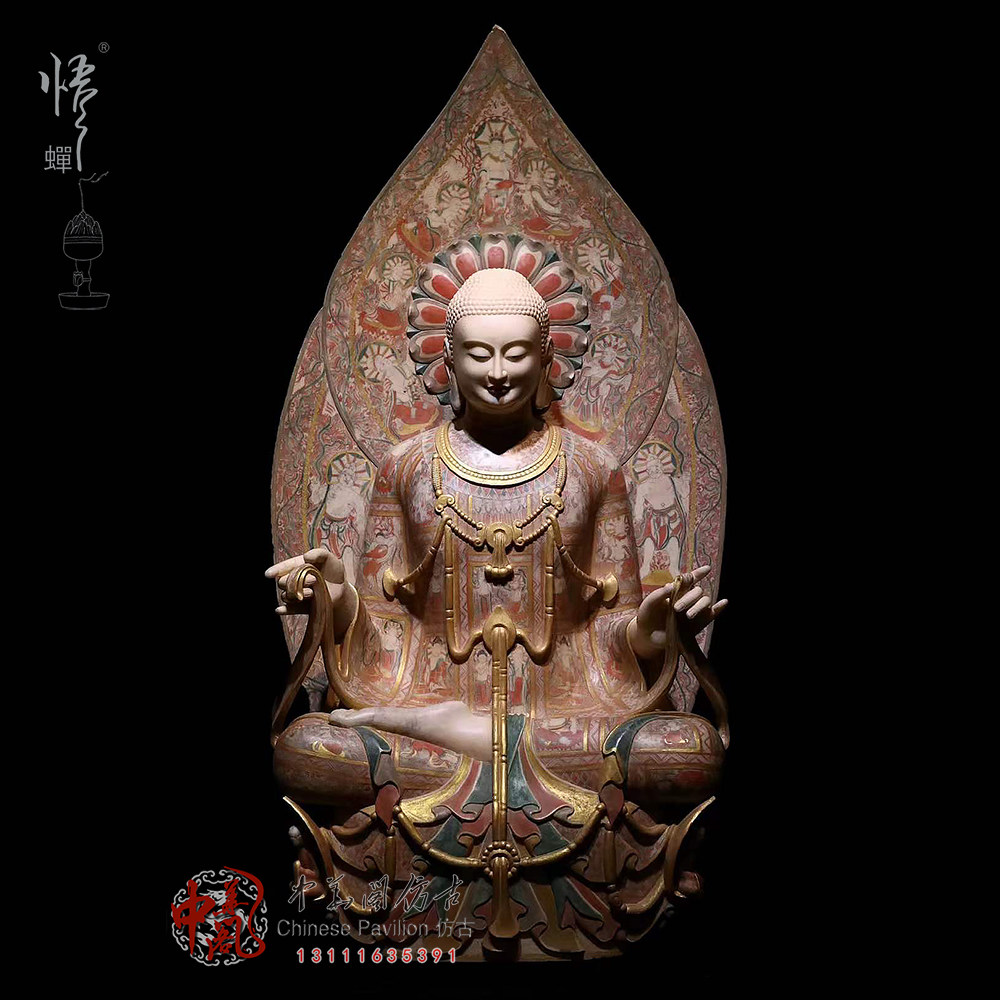 中国古美術・寿山石童子戯佛の印鑑・手彫り・極品金田黄石・風水・仏像