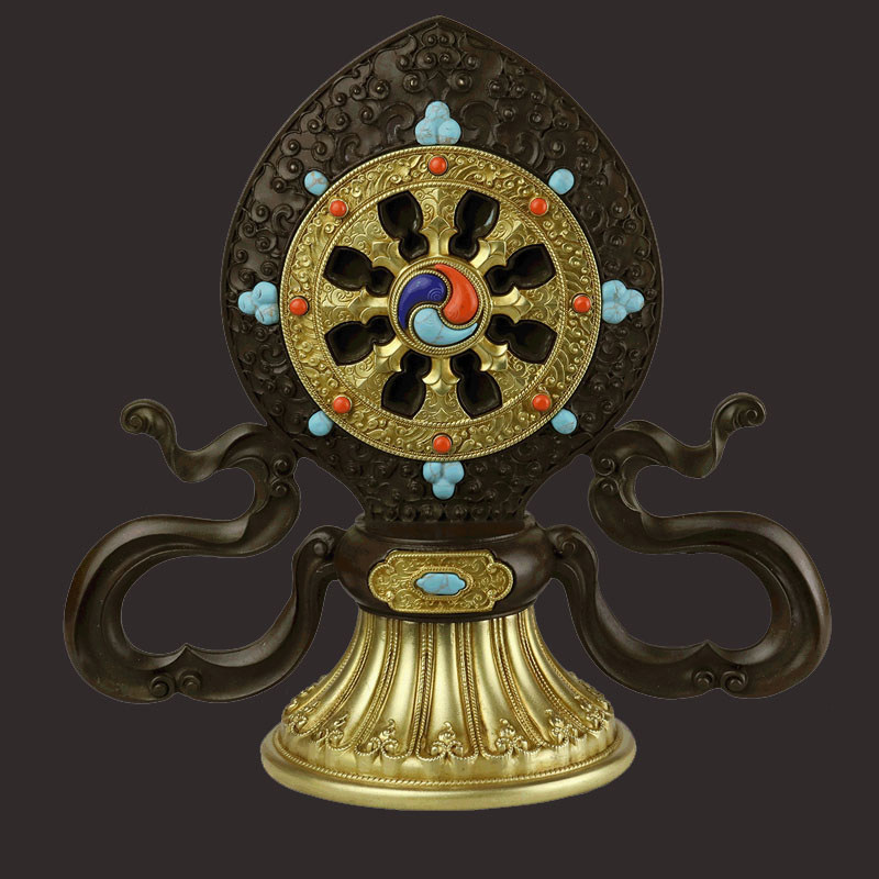 Hidden Mifang Huibao ten-inch Gold Wheel Bao A brass Grand Farang Law Wheel Paver Hall Desktop Pendulum Pieces for the Home