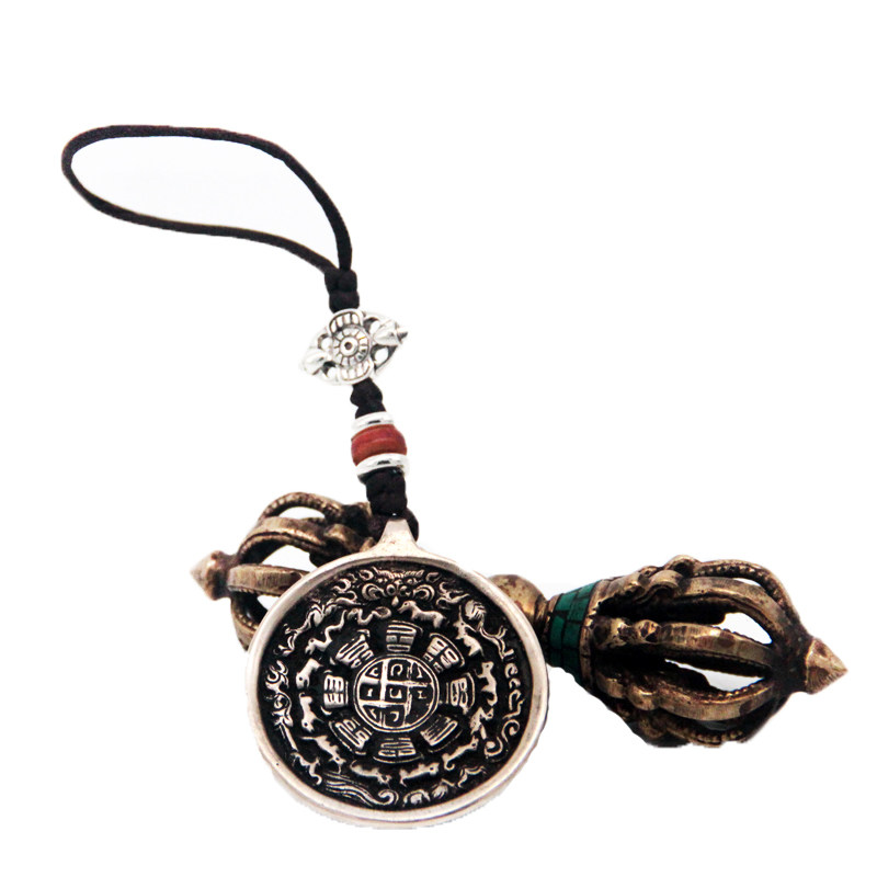 Hidden Secret Fang White Copper Nine Palace Bagua Plate Hanging Key Hanging Can Be The Protector of the Wanderer Pure Copper