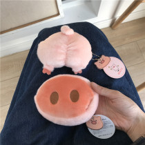 ins net red pig head pig nose coin purse Pig ass plush coin bag Cute cartoon student card bag