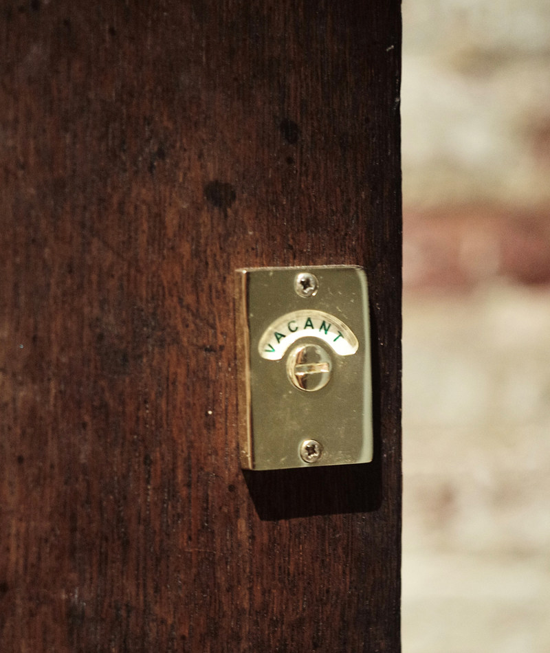 Industrial weathering MAKEUP ROOM DOOR LOCK DOOR MARK SOMEONE NO MAN TRAIN BATHROOM INDICATING LOCK