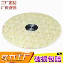 Hotel golden snowflake brushed glass turntable Home dining table Tempered glass turntable Round table Fashion glass turntable