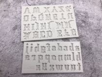 Gothic English Alphabet Silicone Mold Chocolate Flipped Icing Cake Decorate Mold Silicone Mold Translucent Molds