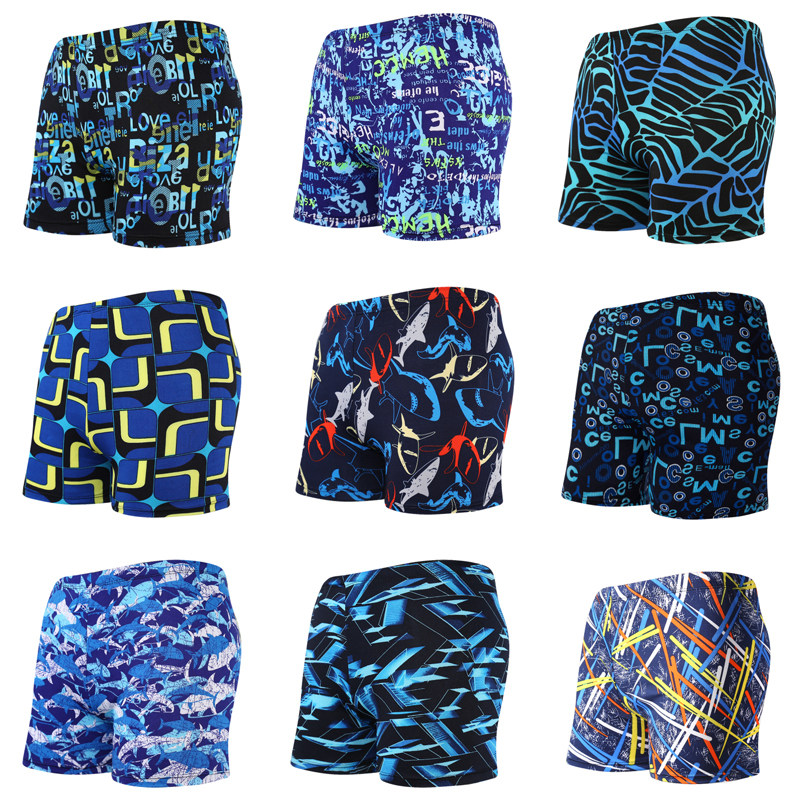 Swimming Pants Spa Adult Water Park Printed Men's Large Size Flat Corner Swimsuit Men's Swimming Shorts Manufacturer