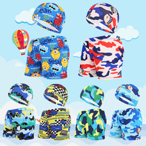 Children Swimsuit Pants Flat Corner Comfort Lacing Boy CUHK Boy Camouflares Print Speed Dry Boy Swim Trundle Hat Package
