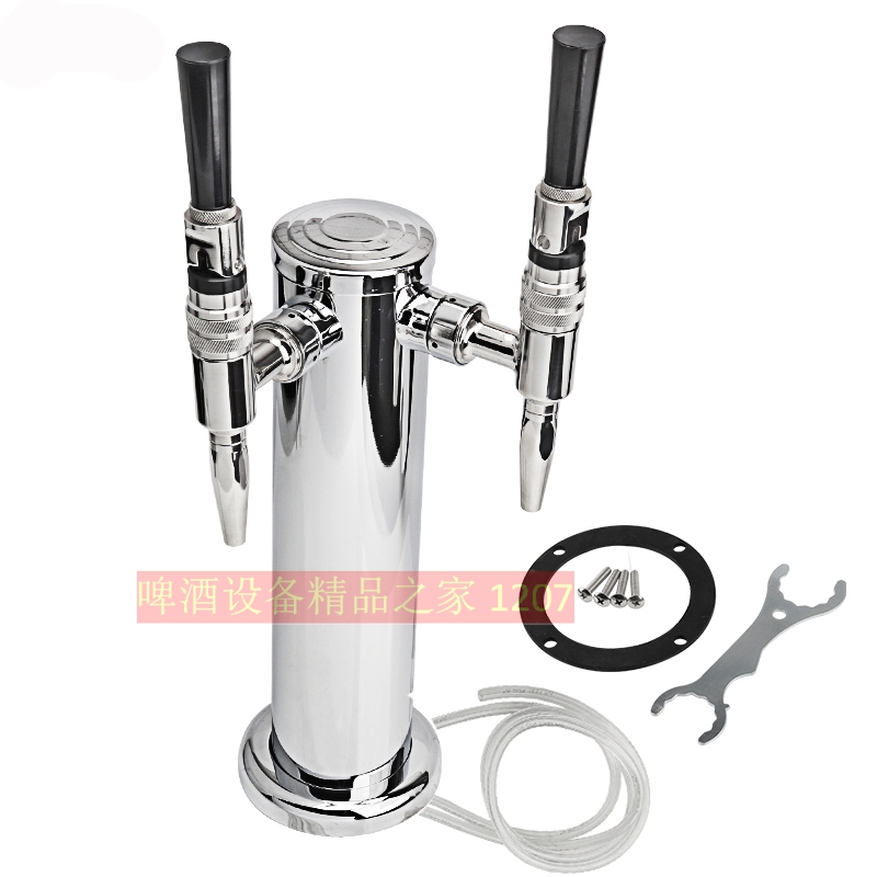 Double-head nitrogen coffee faucet wine column nitrogen coffee wine column all stainless steel wine column accessories complete