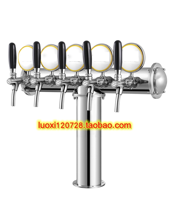 304 stainless steel T-type 5-head wine column T-type wine column beer machine wine column bar wine column