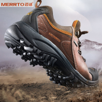 Trail hiking shoes mens leather waterproof non-slip hiking shoes light breathable wear-resistant mountain climbing mens shoes outdoor sports shoes