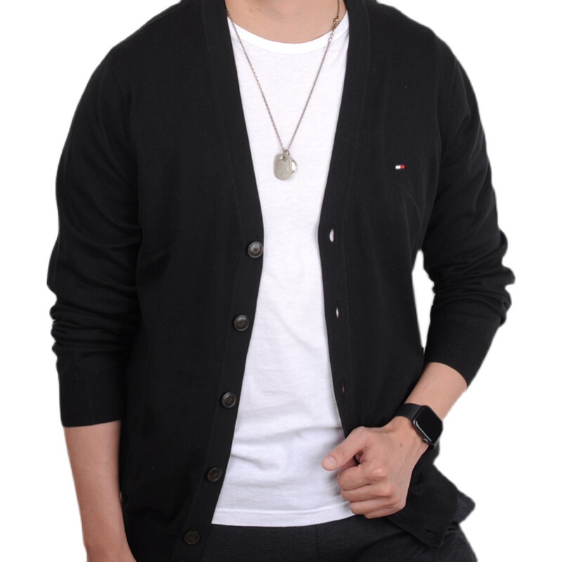 Clearance Sale Tommy Hilfiger Men's Vintage Gentleman's Artistic Cardigan Classic Cotton Sweater Clearance Sale Tommy Hilfiger Men's Vintage Gentleman's Artistic Cardigan Classic Cotton Sweater