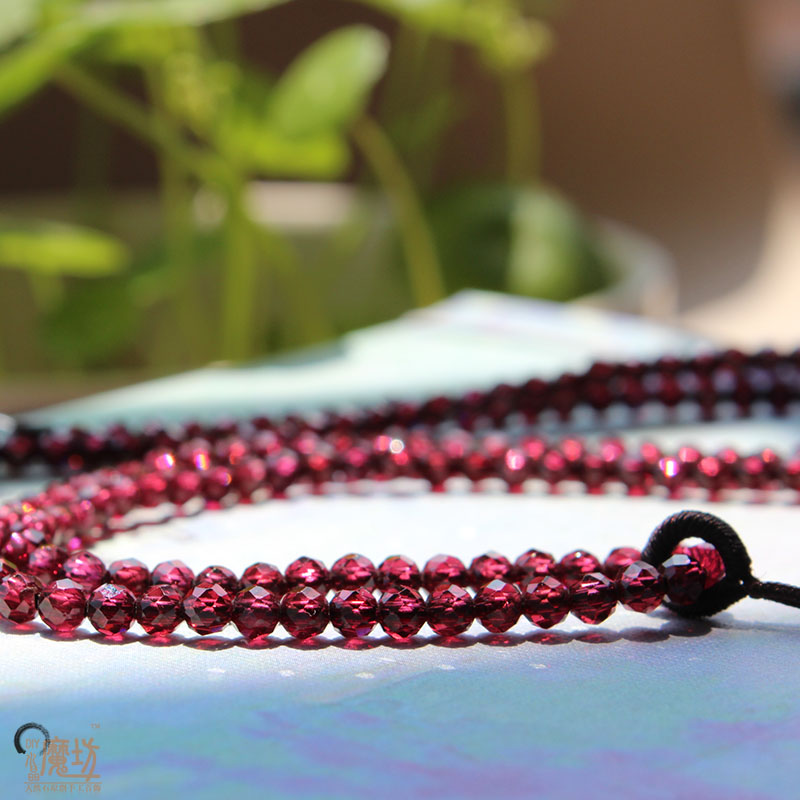 Original natural burgundy garnet faceted necklace with rope clavicle chain chroker hair crystal new product on shelves