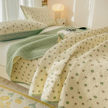 Customized three-piece tatami bed cover set double-sided pure cotton washed cotton thickened quilted cotton sheets four seasons style