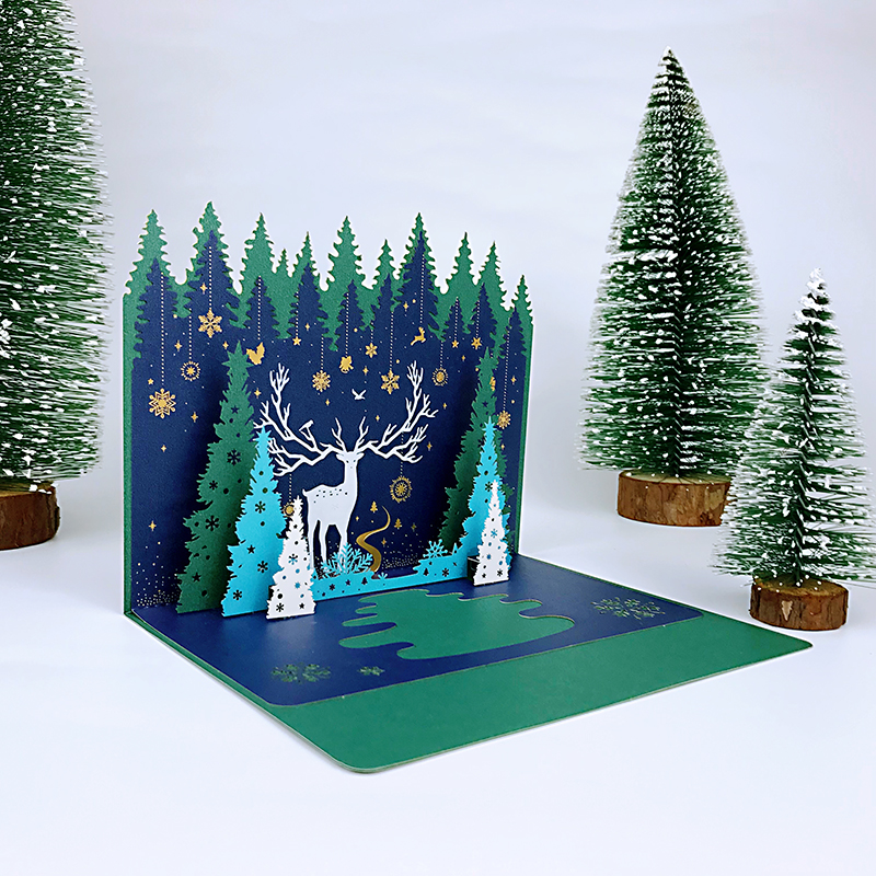 Creative New Deer Christmas Stereoscopic Greeting Cards display picture 2