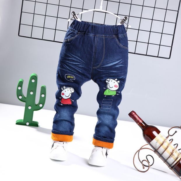Quần trẻ em quần trẻ em mùa đông quần bé nam mùa đông quần jean chần 1-2-3-4-5-6 tuổi quần áo bé trai