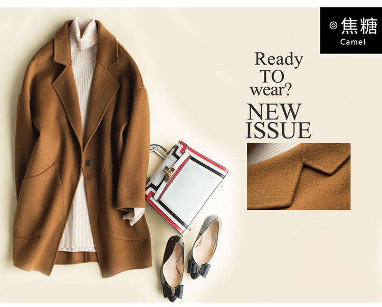 Áo khoác cashmere hai mặt nữ phần ngắn Phiên bản Hàn Quốc lỏng lẻo nhỏ một chiếc áo len nguyên chất 100% dày áo hoodie nữ cute