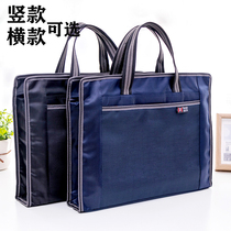 File bag canvas bag a4 Portable data file official document storage business zipper multi-layer mens and womens office bag LOGO