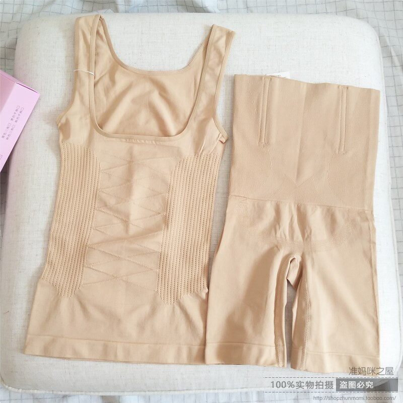 Fopregnancy Mommy Large Size Size Postnatal Closeout Clothes Suit Spring And Summer Beam waist shaping collection postpartum plastic body clothes two-piece style suit