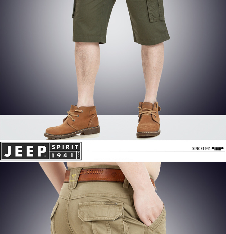 Mùa hè mỏng phần JEEP quần short giản dị cắt quần Jeep lỏng kích thước lớn nhiều túi cotton dụng cụ quần short bãi biển quần áo unisex