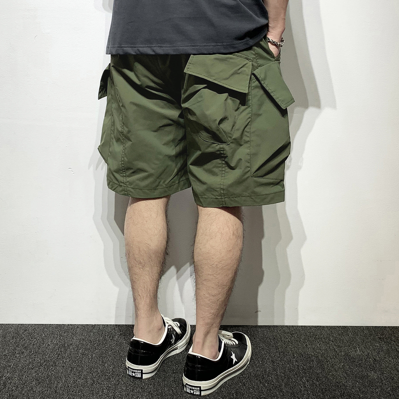 Hey Man Summer Men's Outdoor Functional Multi-Pocket Cargo Shorts Youth Retro Loose Mid-Length Shorts Five-Point Shorts