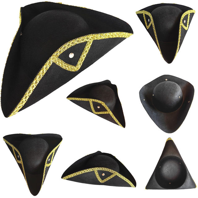 COS palace hat pirate gold-rimmed pirate hat pirate captain stealing hat pirate sailor hat triangle pirate hat of the Caribbean