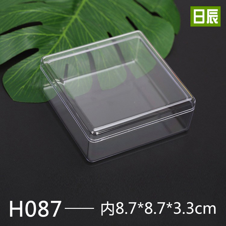 Transparent plastic box square with lid small display box crystal finishing storage box specimen collection box