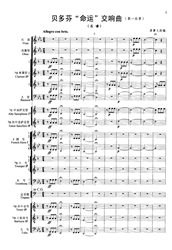 管乐总谱命运交响曲2.5级 交响管乐团原版总谱分谱音乐