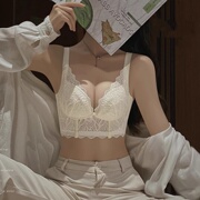 俞兆林!大胸显小薄杯深V蕾丝文胸