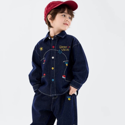 嘟嘟家儿童牛仔套装春秋女童长裤