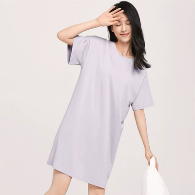 俞兆林凉感舒适莫代尔可外穿女士睡裙宽松夏短袖透气女士家居服女