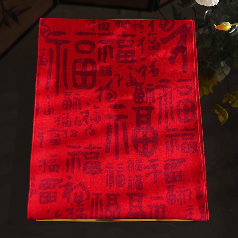 Wanfutu 100% Mulberry Silk Scarf, Red, for the Year of Birth, Brushed Neck Scarf, Long Scarf, Silk Scarf, High-End, Elegant, and Classy
