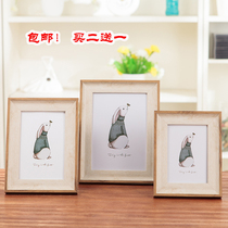 European style retro two-color photo frame studio setting 7 inch 8 inch 10 inch 16 inch a4 wood grain simple creative hanging wall